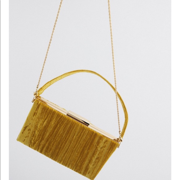 Zara yellow velvet bag